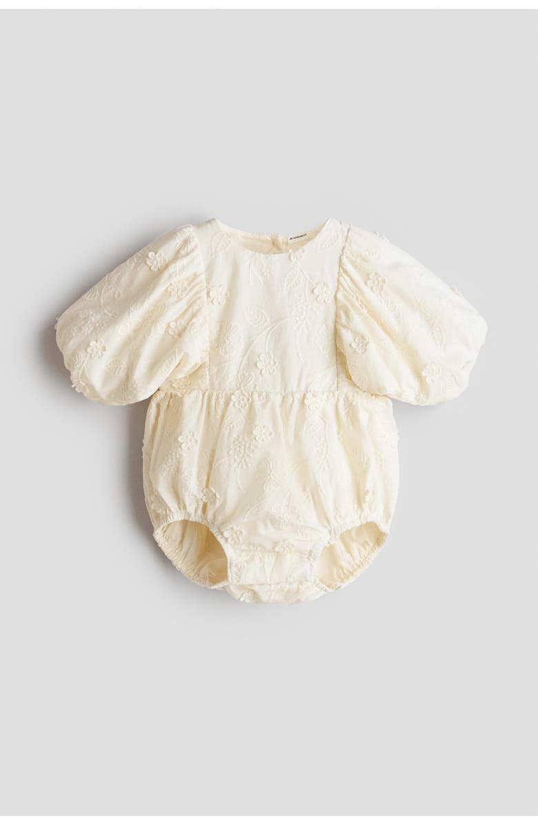 H&M Broderie Anglaise Romper Suit, Main, color, Cream