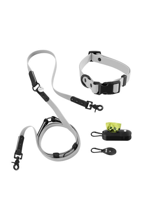 Luna 8FT Adjustable 6-in-1 Waterproof Hands-Free Leash and Collar with LED Flashlight, Bag Dispenser, and Poop Bag Holder