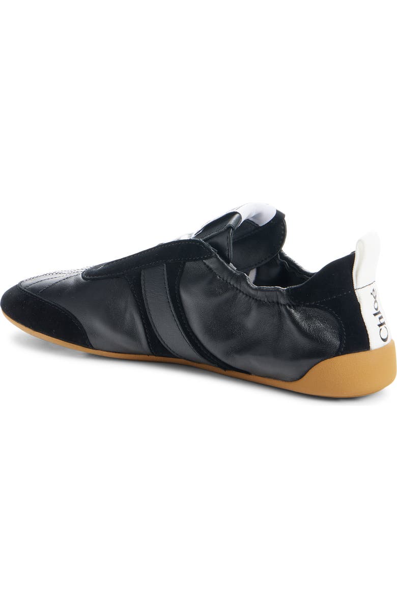 Chloé Leather Kick Sneaker, Alternate, color, Black