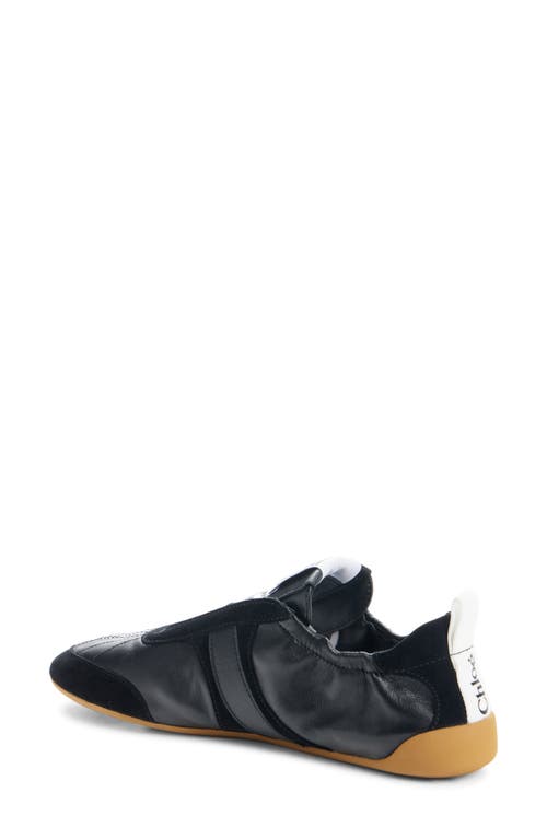 Chloé Kick Mixed Leather Low-top Sneakers In Black