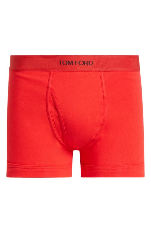 Tom Ford Cotton Stretch Jersey Boxer Briefs In Scarlet