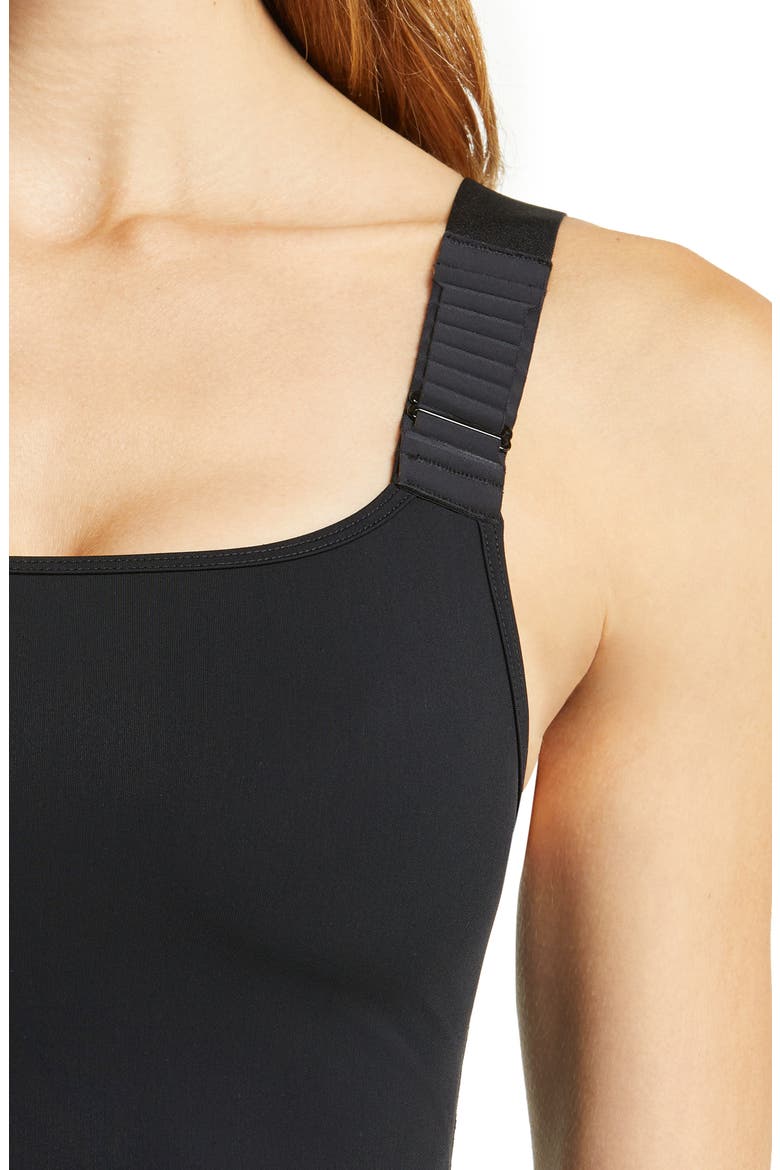 Adjustable Compression Crop Top, Alternate, color, BLACK