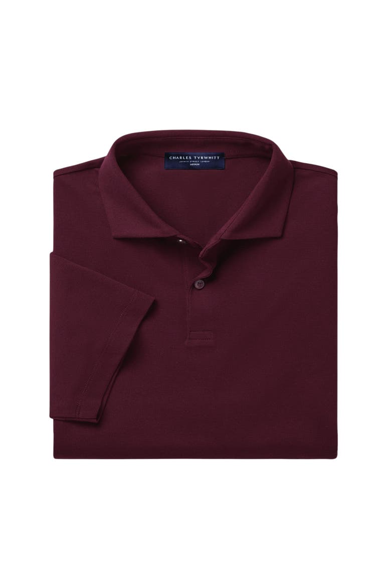 Short Sleeve Cotton Stretch Smart Pique Polo, Alternate, color, Wine Red