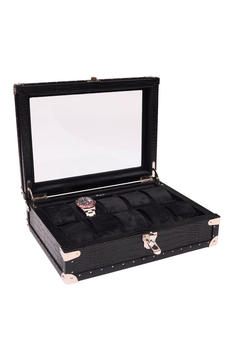 Rapport London Brompton Optic Ten Watch Box, Alternate, color, Black
