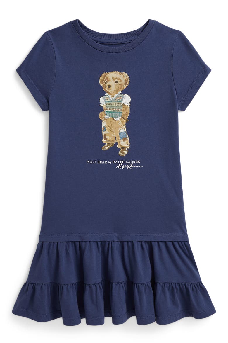 Kids' Polo Bear Cotton Jersey Dress, Main, color, OLD ROYAL