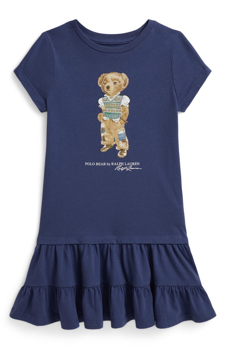 Polo Ralph Lauren Kids' Polo Bear Cotton Jersey Dress, Main, color, Old Royal