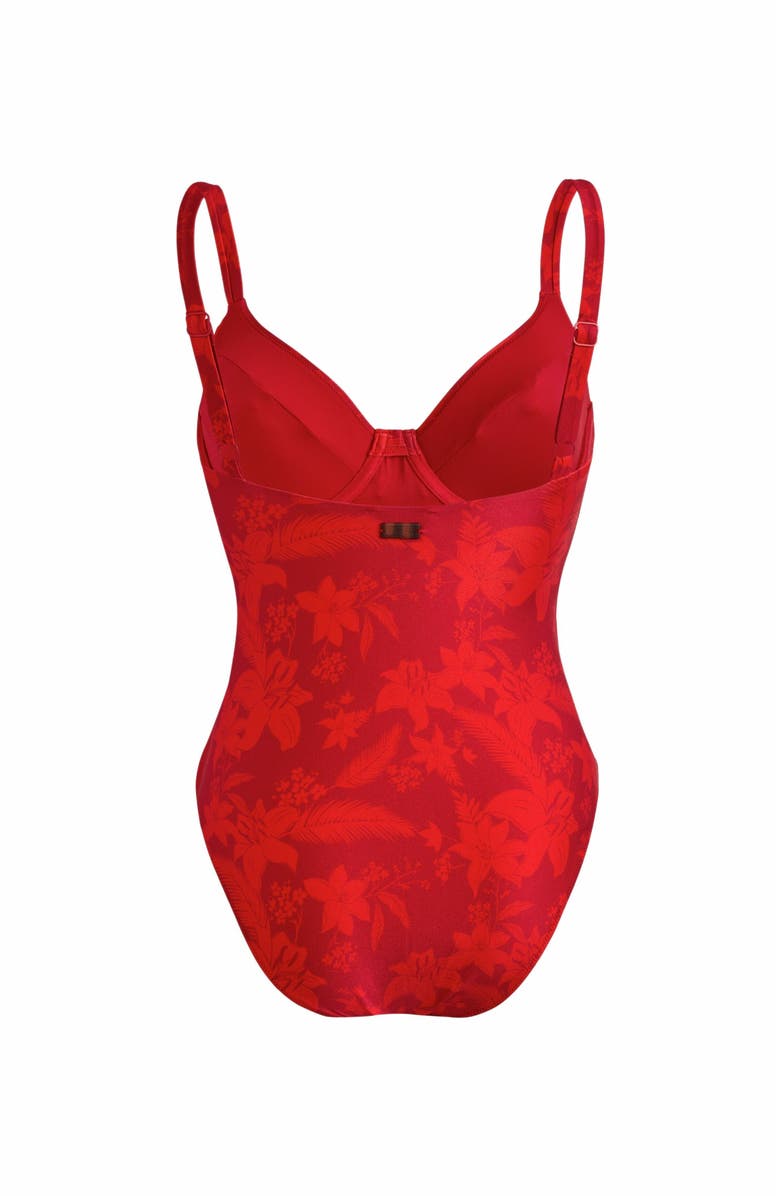 Vilebrequin Women's Flower Power Underwire One-Piece Swimsuit, Alternate, color, Lipstick
