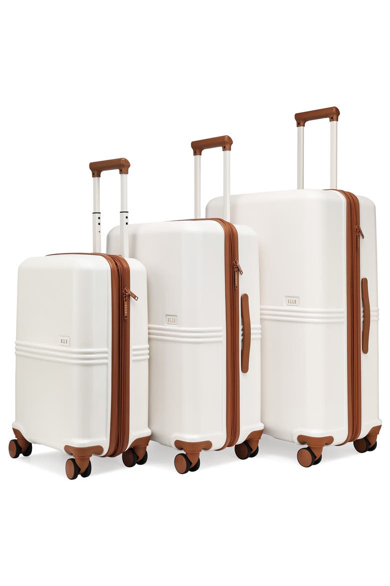 Expedition 3 Piece Expandable Polycarbonate Spinner Luggage Set, Alternate, color, White