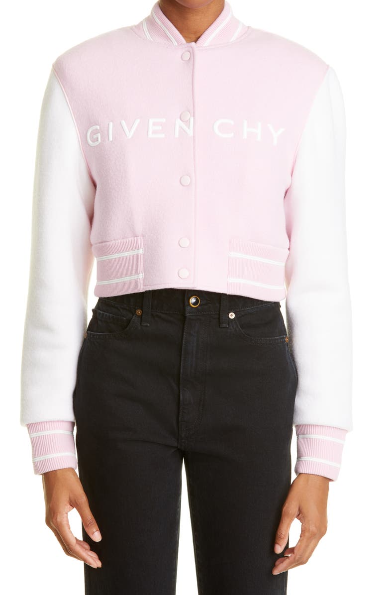 Givenchy Disney x Givenchy Crop Virgin Wool Bomber Jacket, Main, color, 