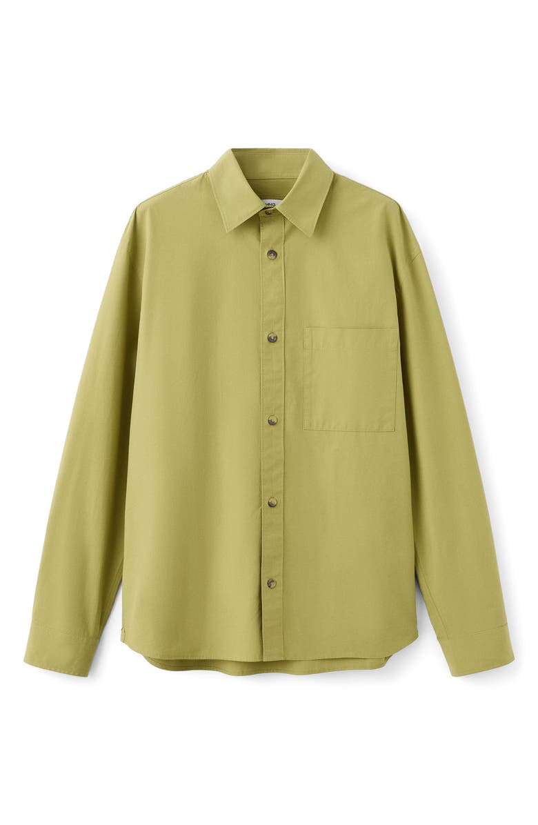 MANGO Relaxed Fit Button-Up Shirt, Alternate, color, Olive Green