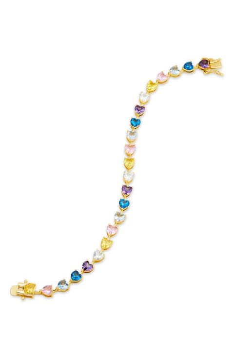 Cubic Zirconia Heart Tennis Bracelet