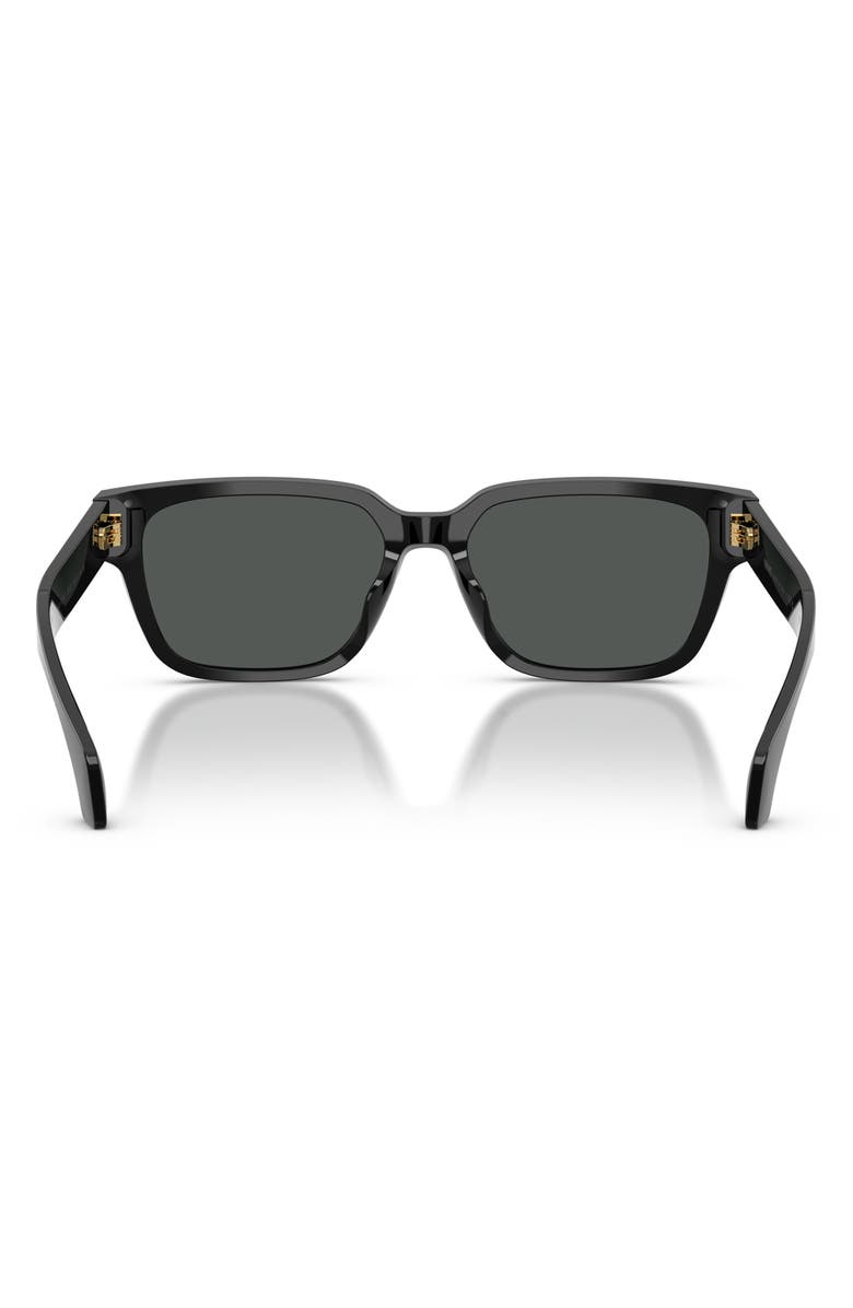 Versace 56mm Rectangular Sunglasses, Alternate, color, Black / Dark Grey