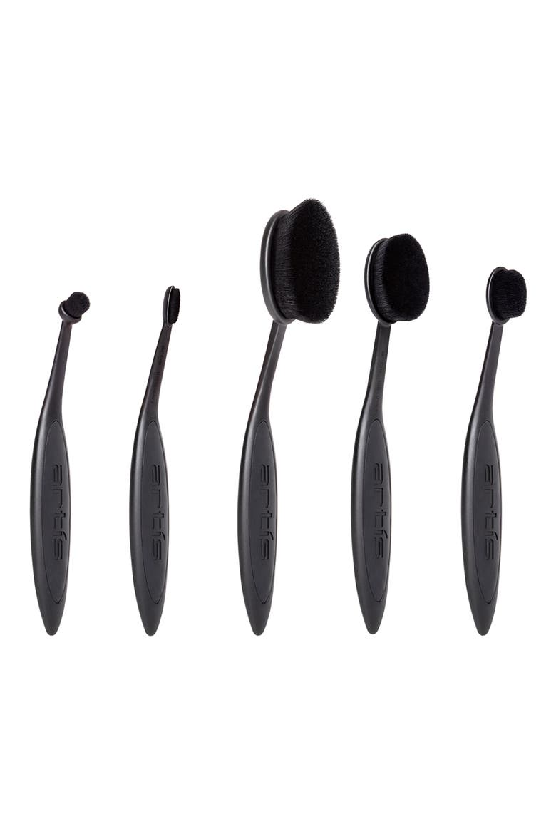 Elite 5-Piece Brush Set, Main, color, BLACK