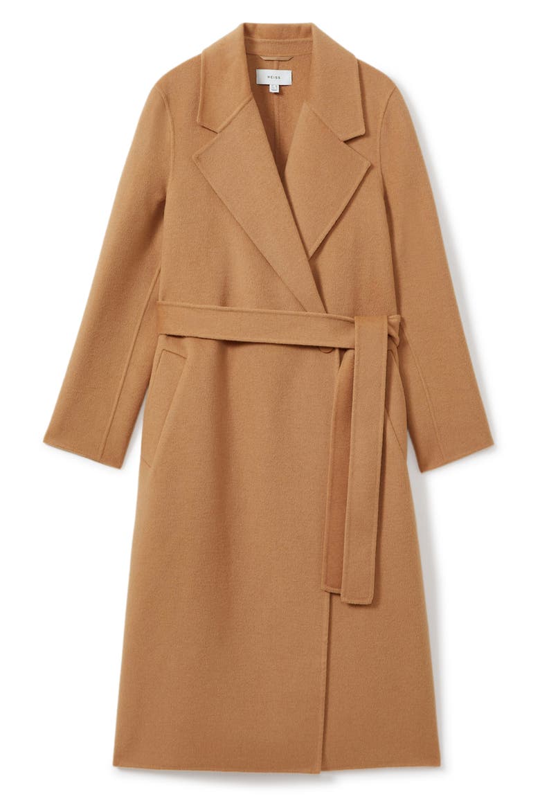 Emile Belted Wool Blend Coat, Alternate, color, CAMEL