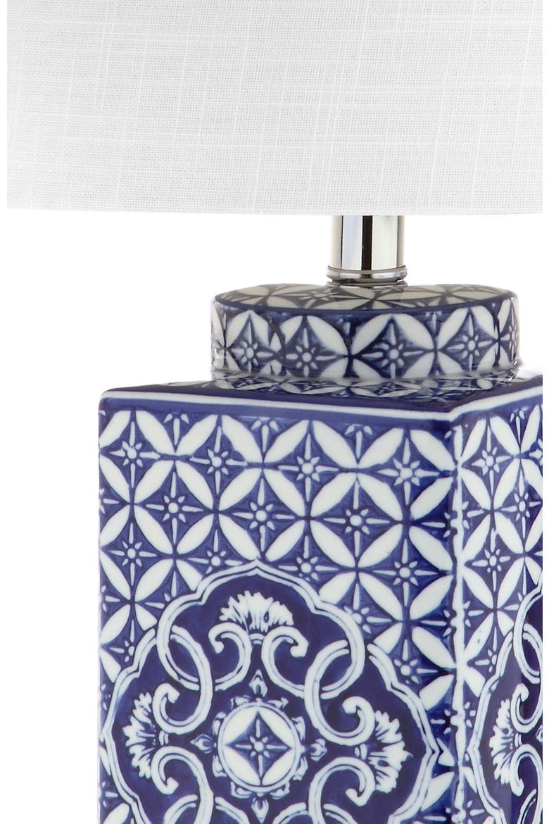 Choi 23" Chinoiserie LED Table Lamp, Blue/White, Alternate, color, Blue/White
