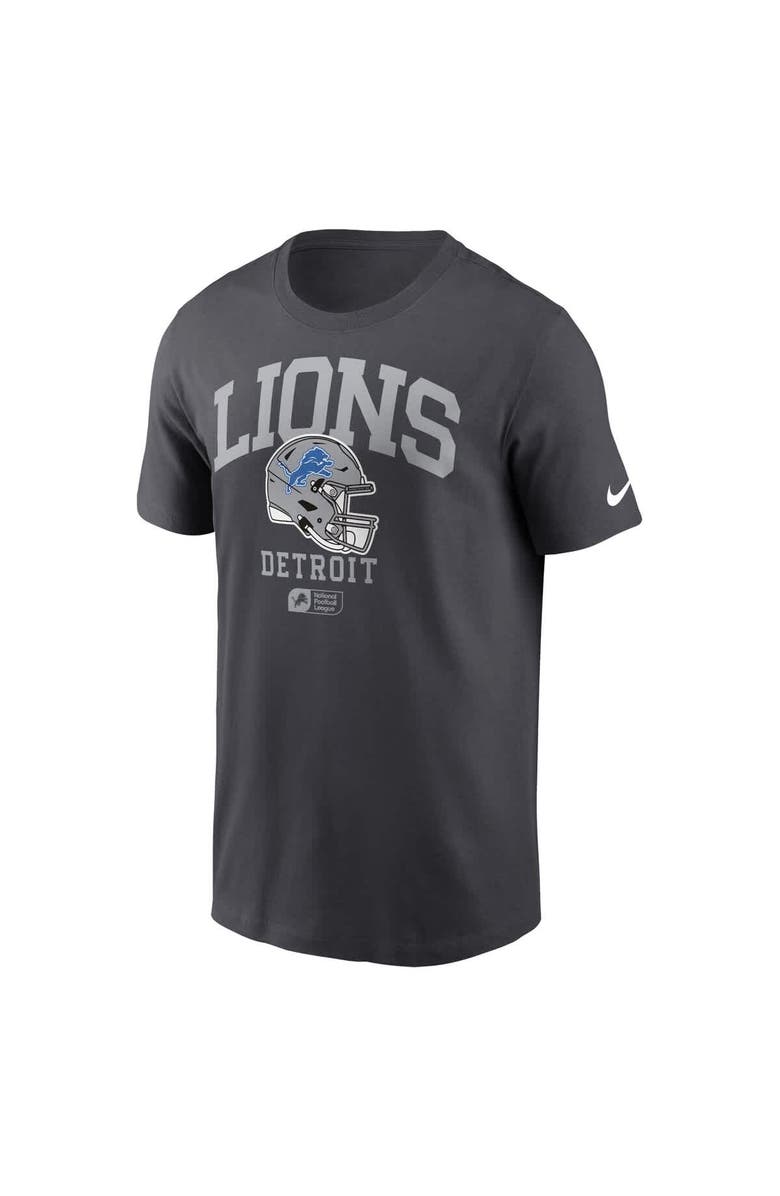 Nike Men's Nike Anthracite Detroit Lions Helmet Essential T-Shirt, Alternate, color, 