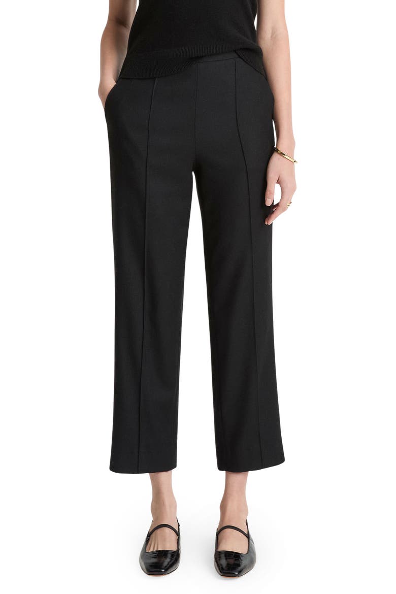 Wool Blend Easy Crop Pants, Main, color, BLACK