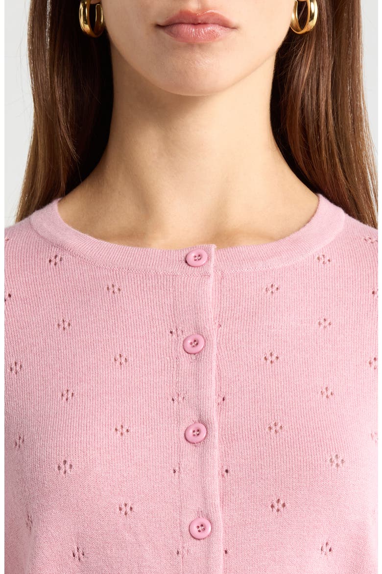 Denise Button Front Cardigan, Alternate, color, PINK