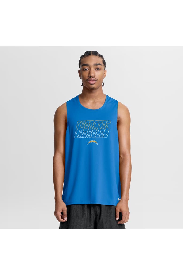 Men's Nike Powder Blue Los Angeles Chargers Kickoff Miler Dri-FIT Tank​ Top, Main, color, Powder Blue