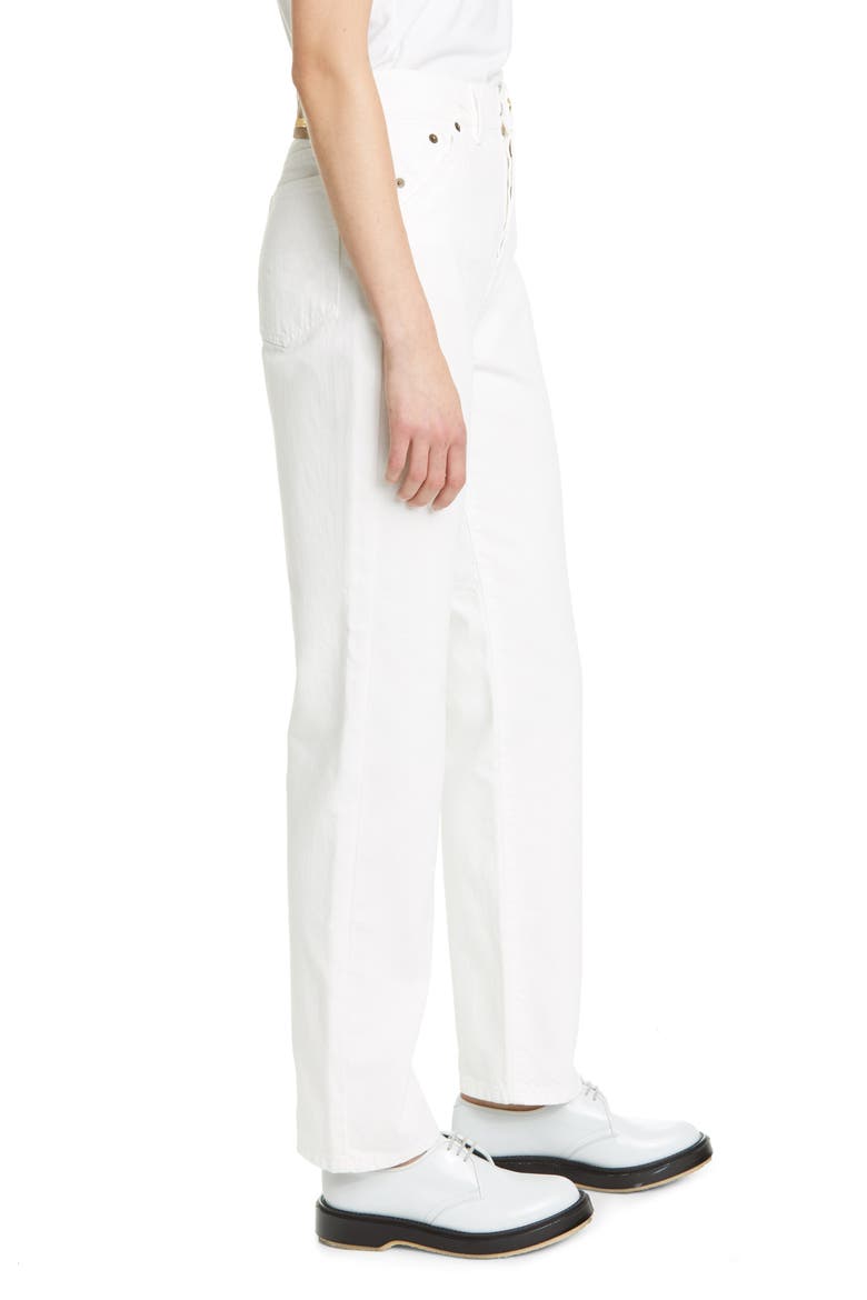 High Waist Straight Leg Jeans, Alternate, color, WHITE