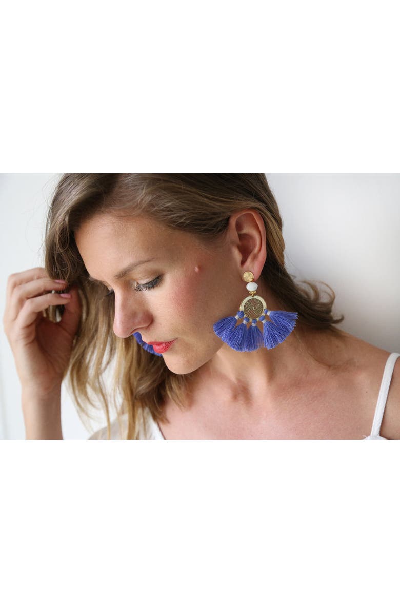 Fosterie Sol Tassel Earring, Alternate, color, Periwinkle