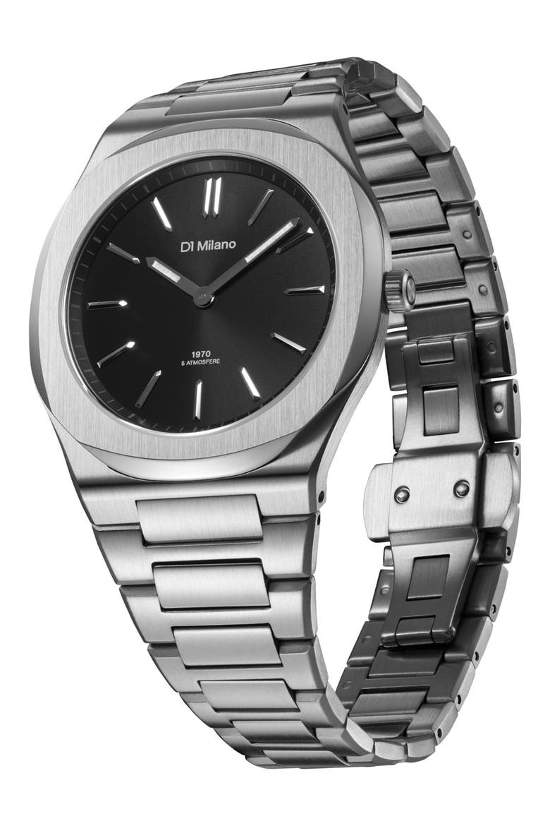 Ultra Thin Bracelet Watch, 39mm, Alternate, color, BLACK