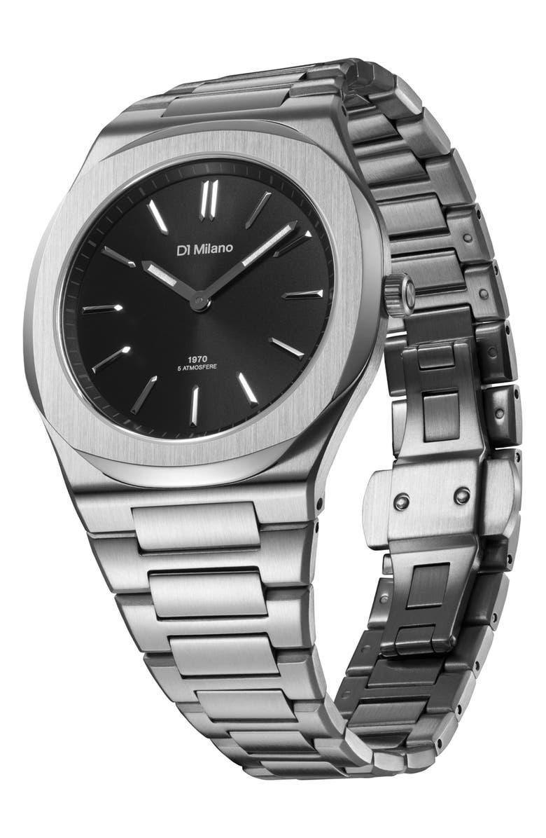 D1 Milano Ultra Thin Bracelet Watch, 39mm, Alternate, color, Black