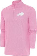ANTIGUA Men's Antigua Pink Buffalo Bills Hunk Quarter-Zip Pullover Top