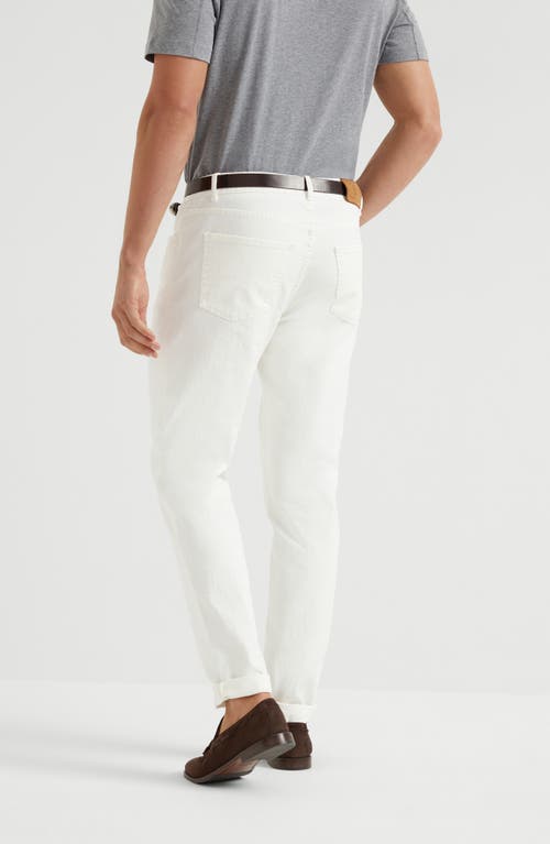 Brunello Cucinelli Corduroy Leisure Fit Pants In Snow