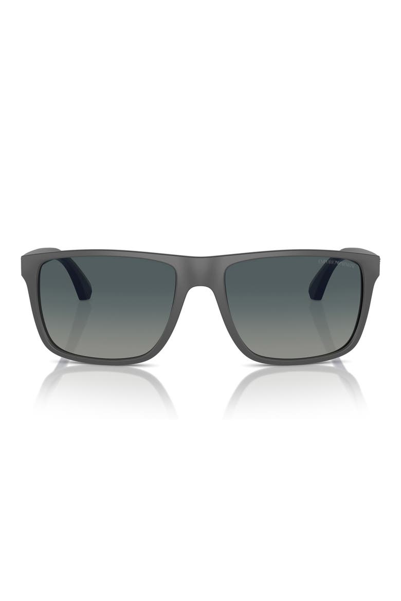 56mm Polarized Square Sunglasses, Main, color, GREY / GRADIENT BLUE POLAR