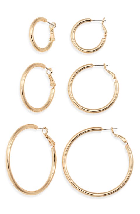 Set of 3 Medium Essential Hoop Earrings