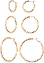 Nordstrom Set of 3 Medium Essential Hoop Earrings