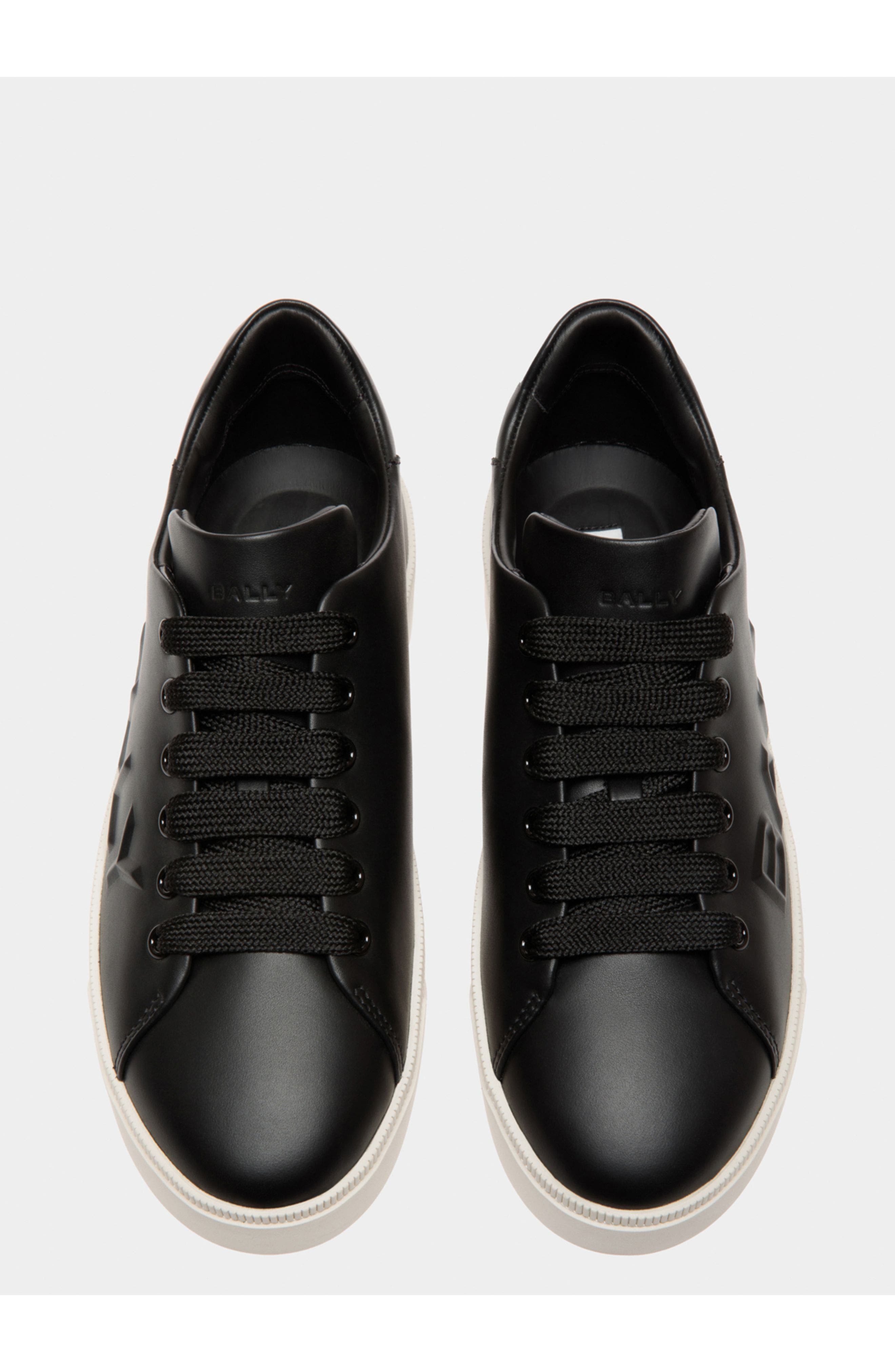 Bally Plain Leather Raise Sneaker, Alternate, color, Black