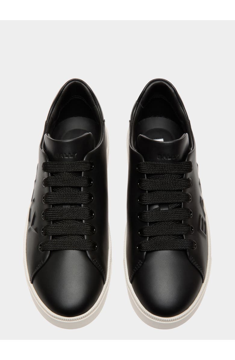 Bally Plain Leather Raise Sneaker, Alternate, color, Black