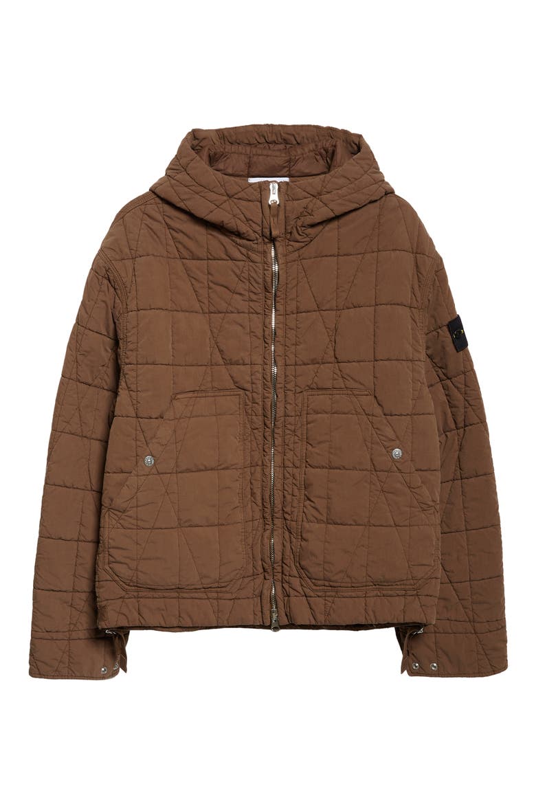 Short Cotton & Nylon Parka, Alternate, color, UMBER
