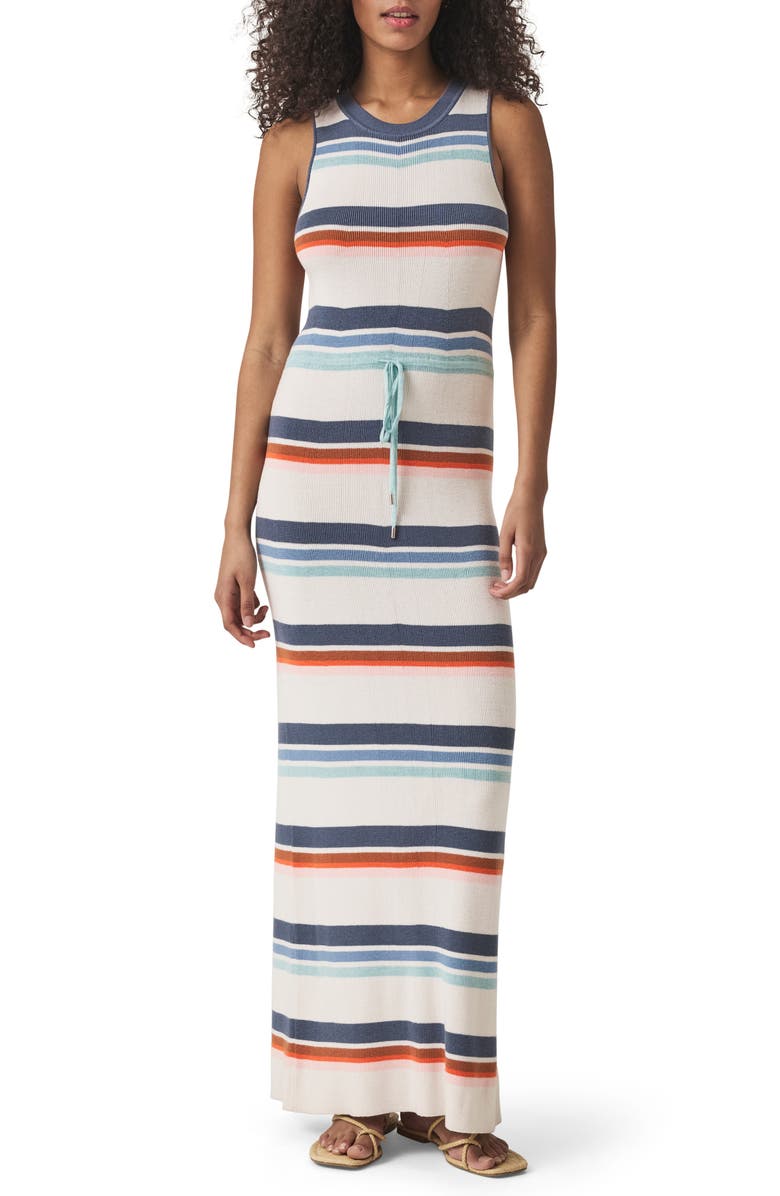 Splendid Polly Stripe Sleeveless Maxi Sweater Dress, Main, color, Moonstone Multi Stripe