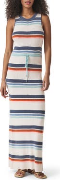 Splendid Polly Stripe Sleeveless Maxi Sweater Dress