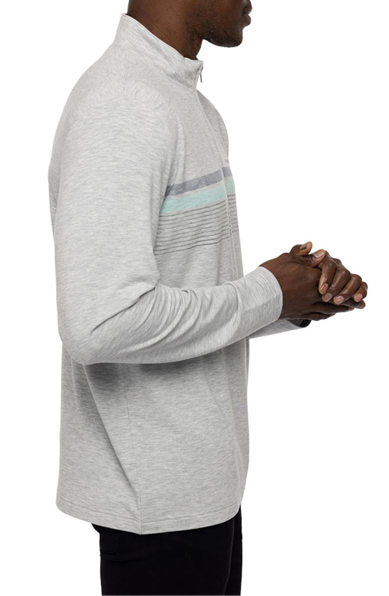 TravisMathew Twist of Lime Half Zip Pullover, Alternate, color, Heather Light Grey
