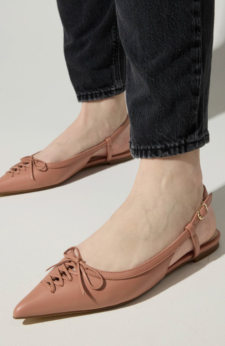 Yosi Samra Vanessa Slingback Pointed Toe Flat, Alternate, color, Dusty Rose