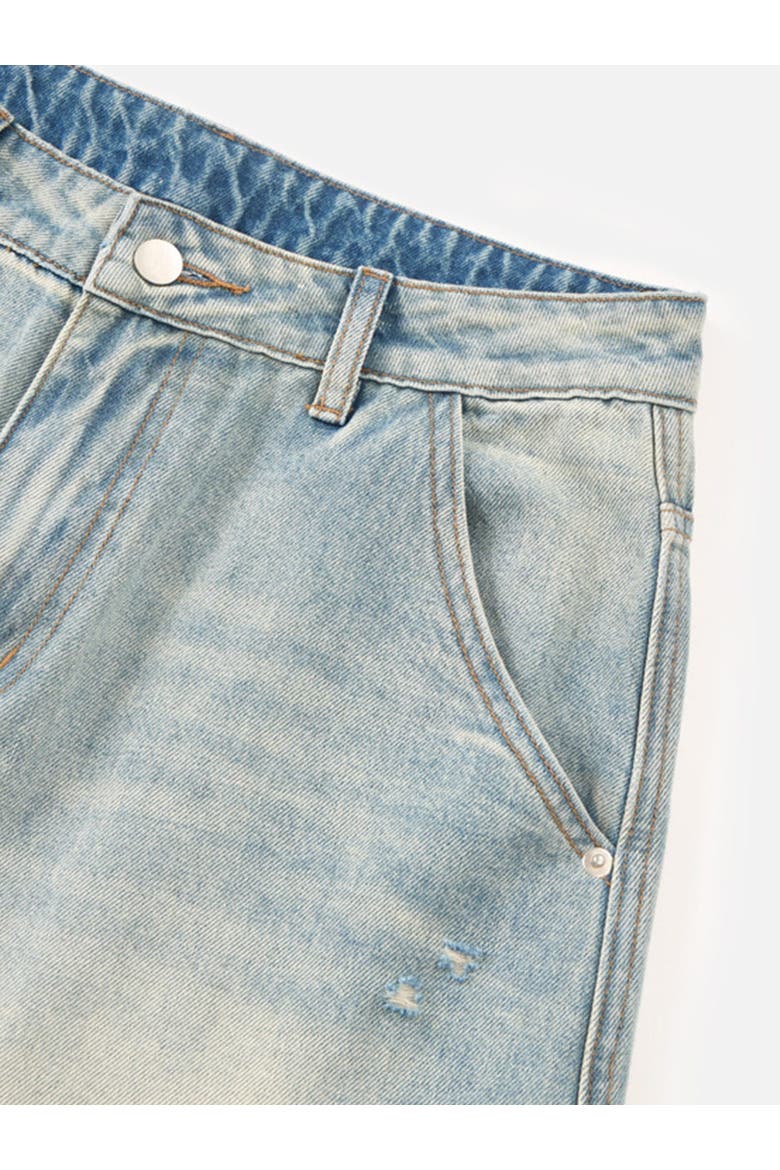 Washed Panel Baggy Barrel Jeans, Alternate, color, Blue