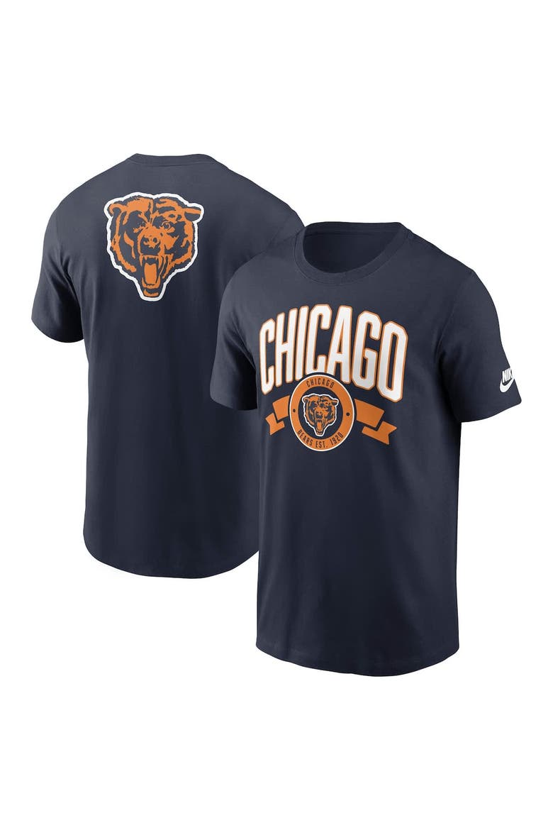 Men's Nike Navy Chicago Bears Rewind Front and Back Hit Essential T-Shirt, Main, color, Navy
