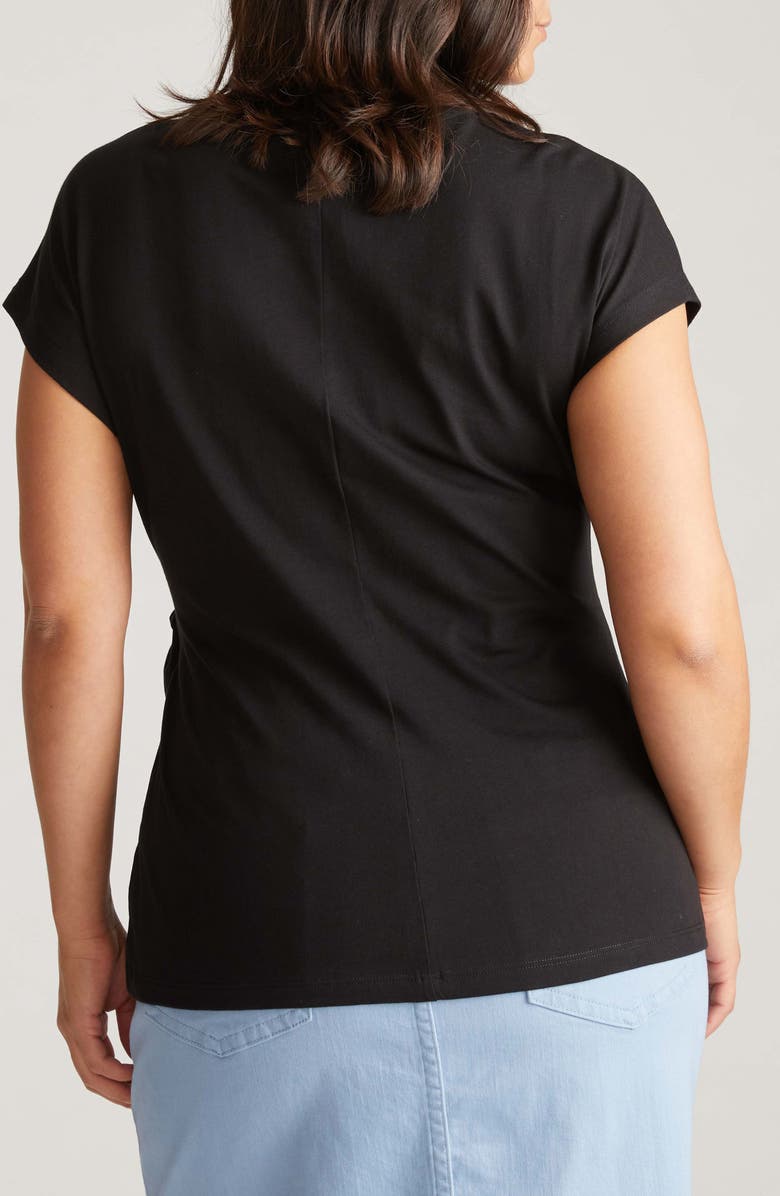 Universal Standard Crescent Side Tie Top, Alternate, color, Black
