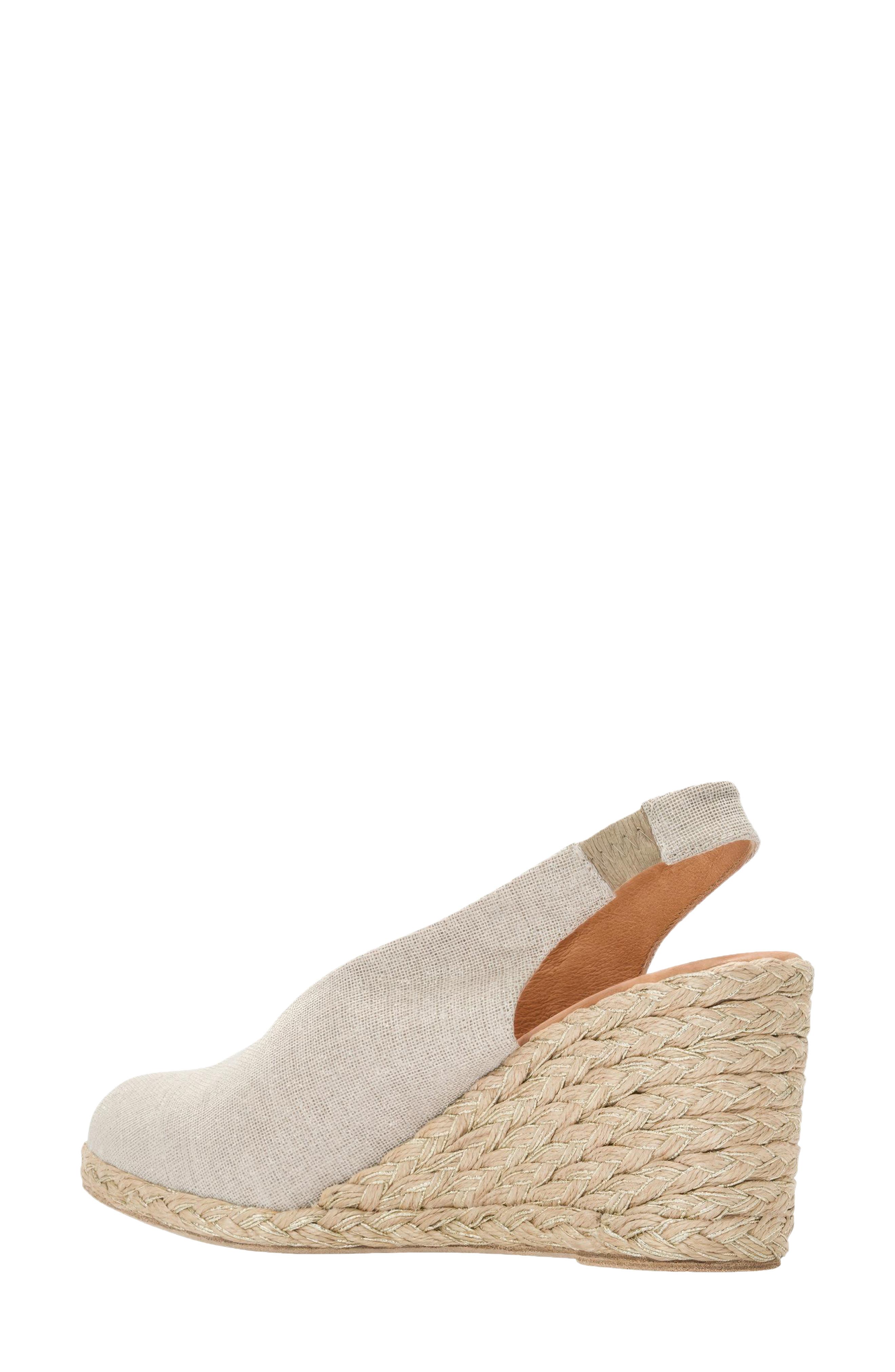 André Assous Pamala Slingback Espadrille Platform Wedge Pump, Alternate, color, Hemp Glitter