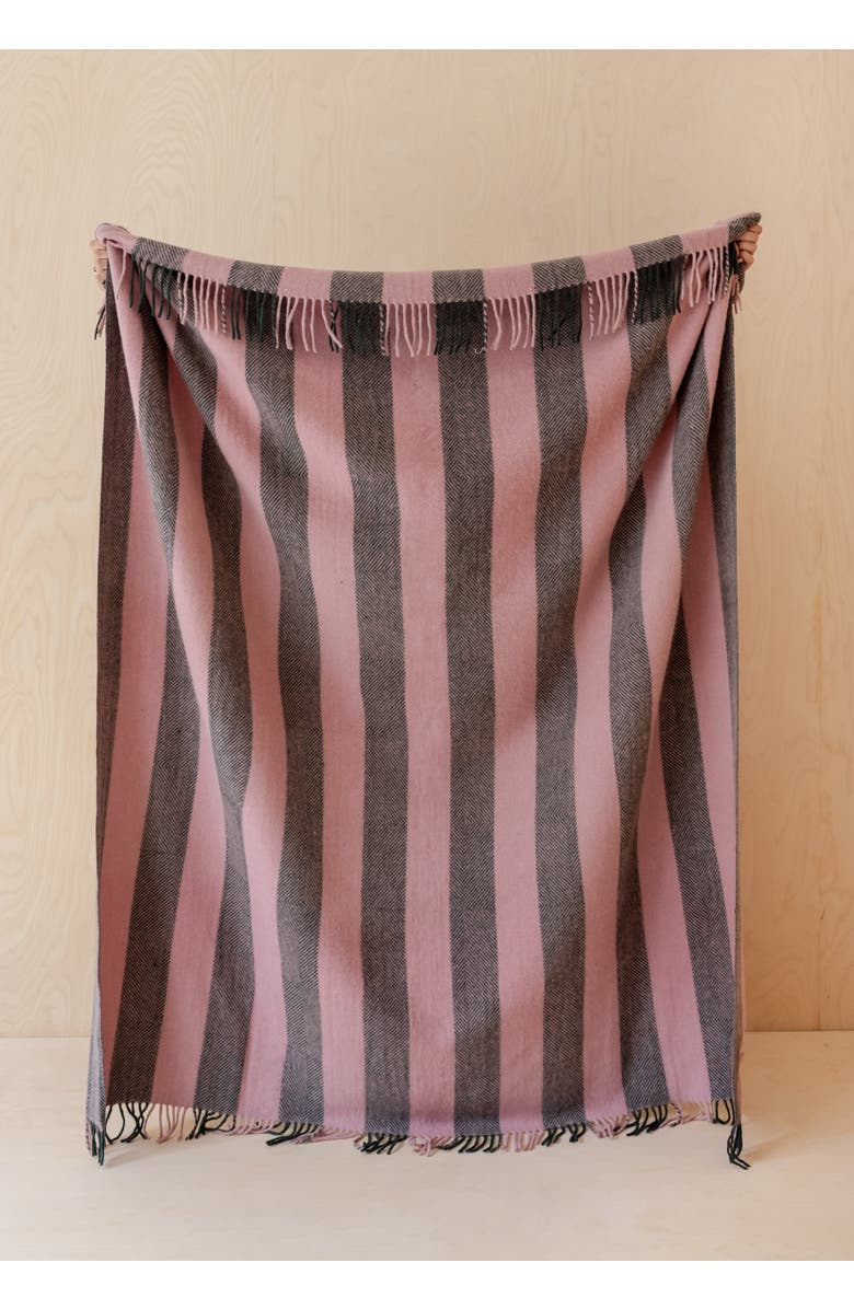 TBCo Recycled Wool Stripe Throw Blanket, Alternate, color, Pink Diamond Stripe
