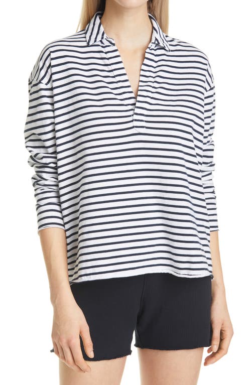 Frank & Eileen Heritage Jersey Popover Henley In White
