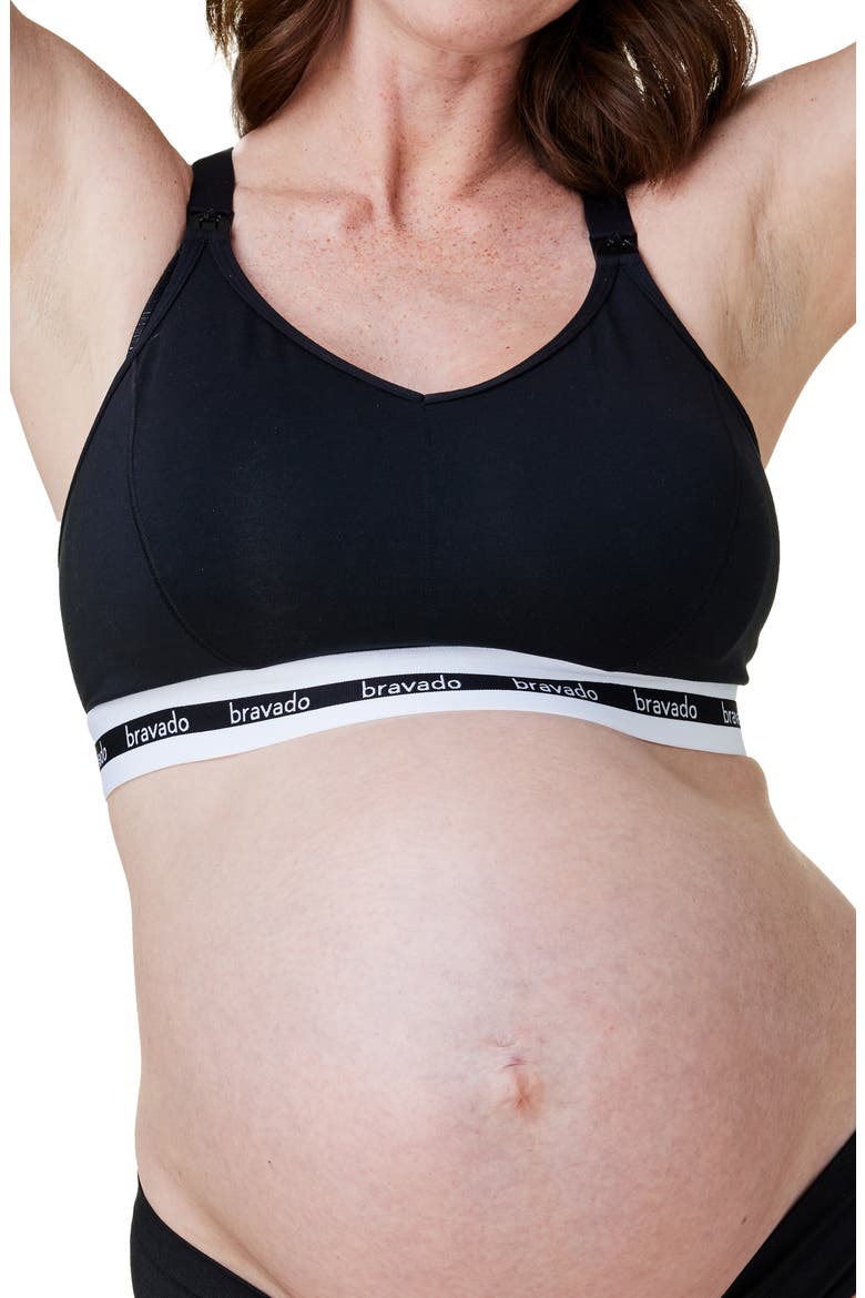 Original Organic Cotton Blend Full Cup Maternity/Nursing Bra, Main, color, BLACK