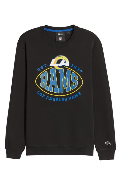 Shop Hugo Boss Boss X Nfl Crewneck Sweatshirt In Los Angeles Rams Black