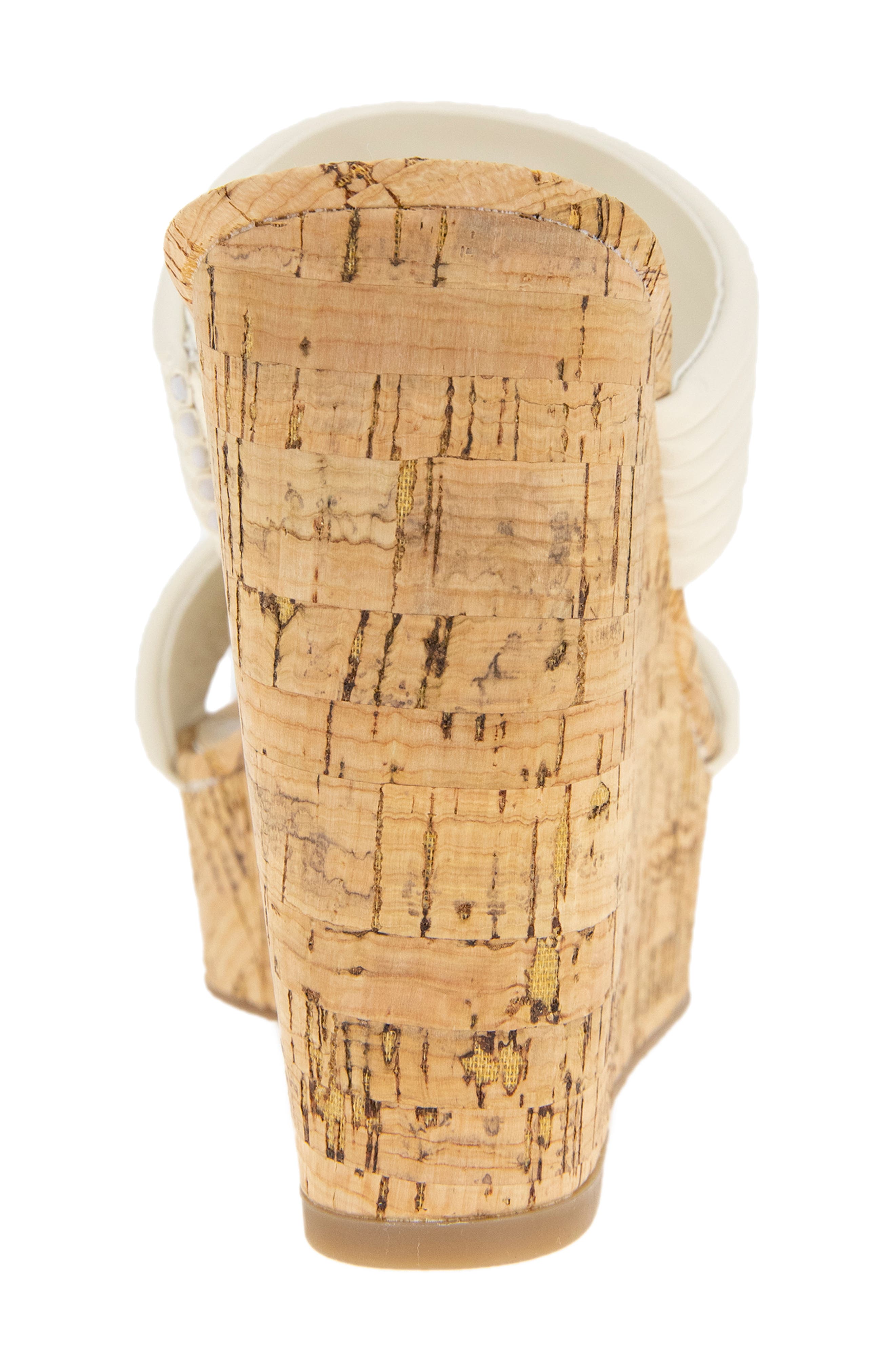 Kenneth Cole Cailyn Platform Wedge Slide Sandal, Alternate, color, Ecru Smooth