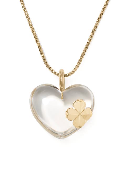 Lucite Heart Pendant Necklace