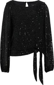 Tahari ASL Sequin Top